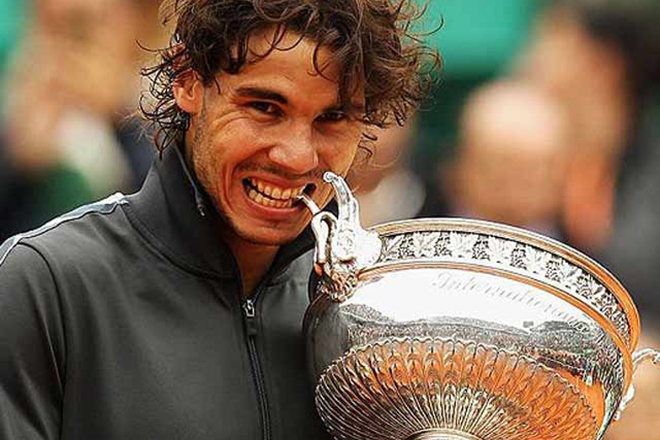 Rafael Nadal with the Cup