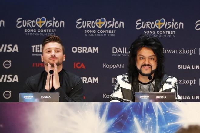 Sergey Lazarev and Philipp Kirkorov at Eurovision 2016