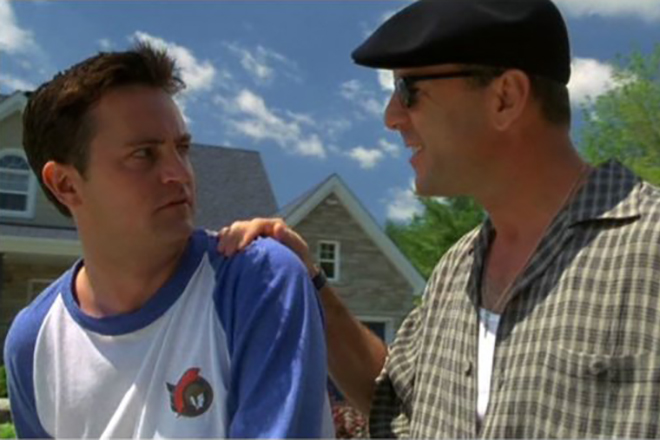 Matthew Perry and Bruce Willis in the film "The Whole Nine Yards"