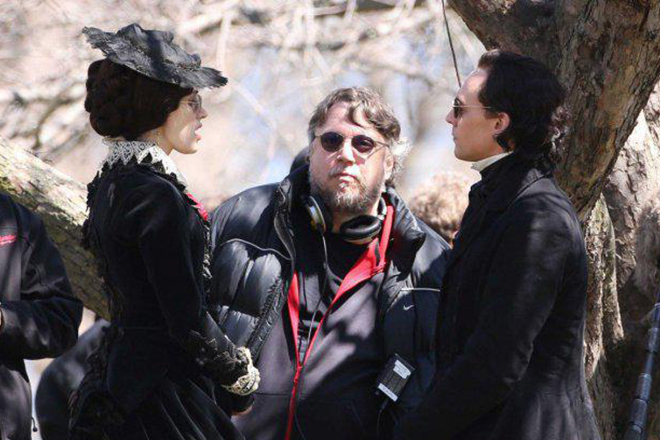 Guillermo del Toro at the movie “Crimson Peak" set