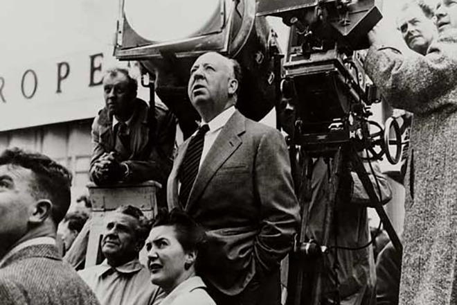 Alfred Hitchcock at the movie set