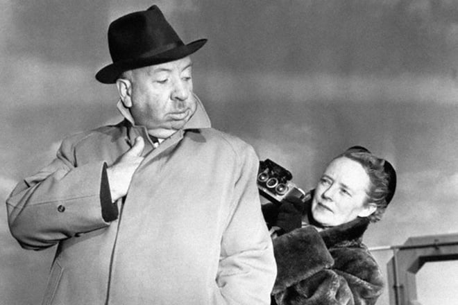 Alfred Hitchcock with Alma Reville