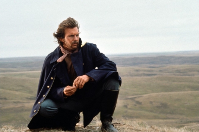 Kevin Costner in the movie "Dances with Wolves"