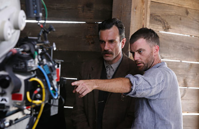 Paul Anderson on the movie set of "There Will Be Blood"