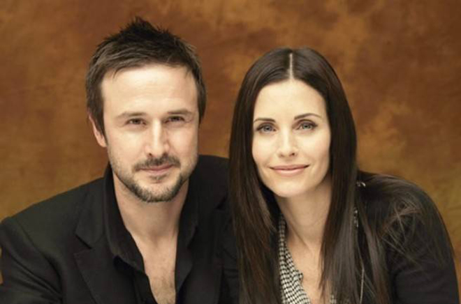 Courteney Cox together with her husband