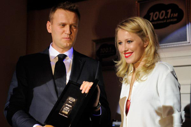 Alexey Navalny and Ksenia Sobchak