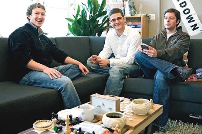 Mark Zuckerberg, Dustin Moskovitz, and Chris Hughes