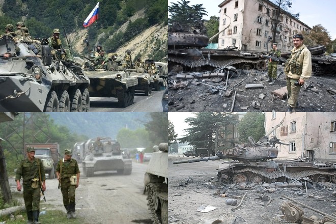 The war between Ossetia and Georgia