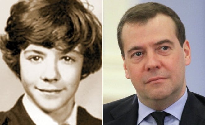 Dmitry Medvedev in his childhood and at present