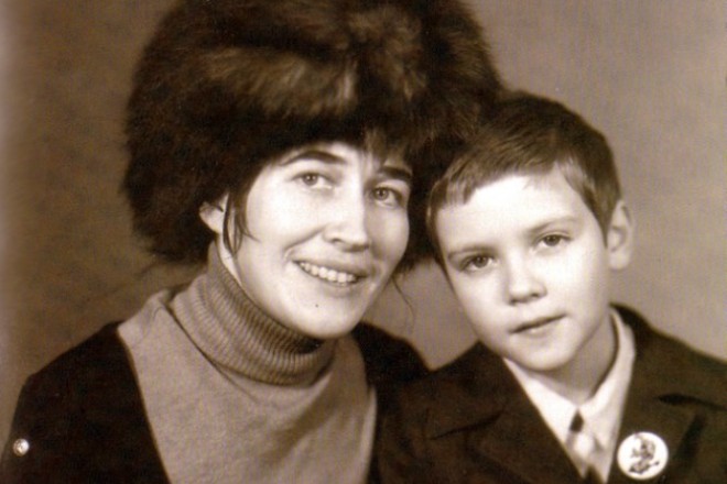 Dmitry Medvedev with his mother