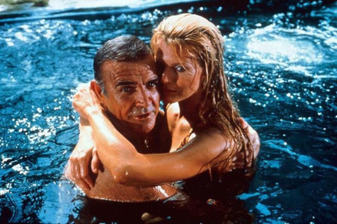 Sean Connery and Kim Basinger in the movie "Never Say Never"