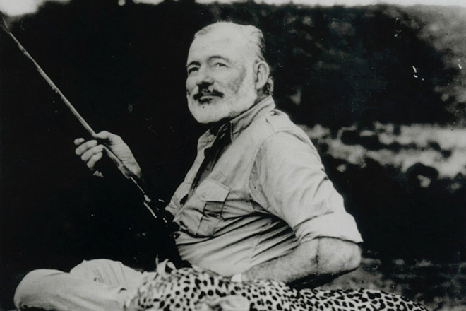 Ernest Hemingway is hunting