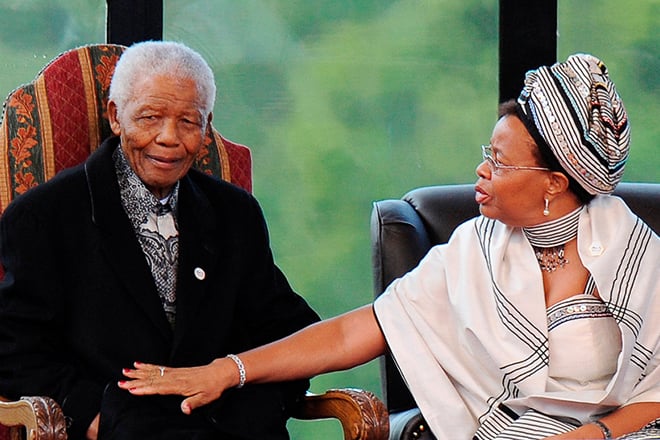 Nelson Mandela with his wife