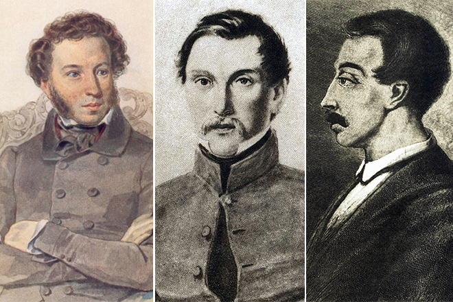 Alexander Pushkin, Ivan Pushchin, and Wilhelm Küchelbecker