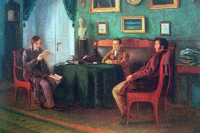 Nikolai Gogol, Alexander Pushkin, and Vasily Zhukovsky