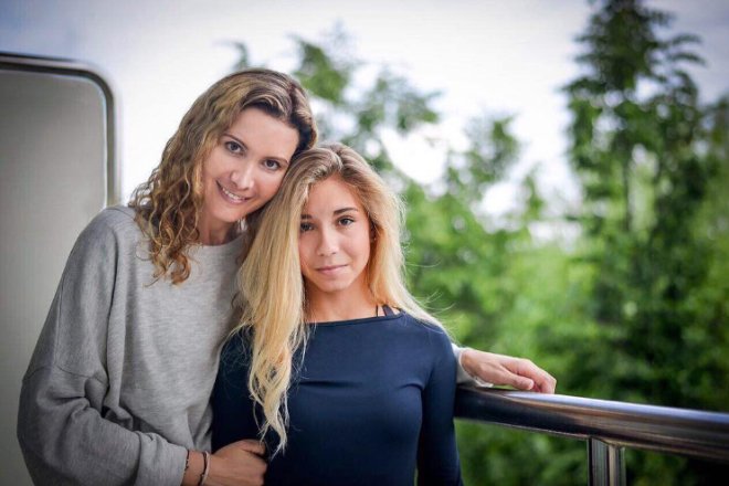 Eteri Tutberidze with her daughter