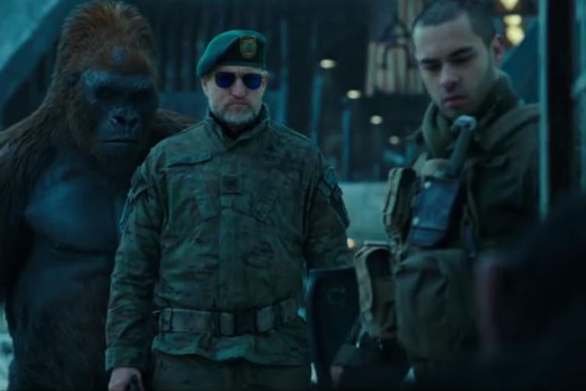 Woody Harrelson in the movie War for the Planet of the Apes