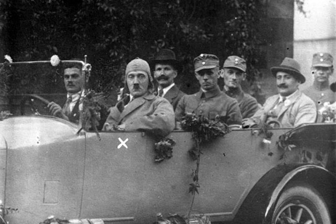 Adolf Hitler during his pre-election campaign in 1923