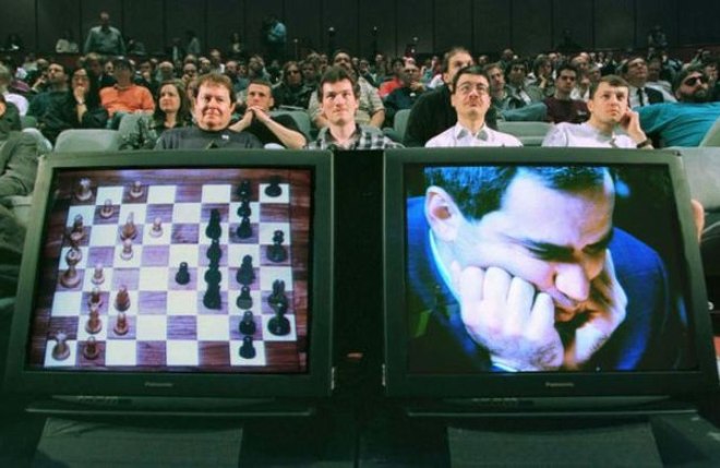 Garry Kasparov during the match against Deep Blue