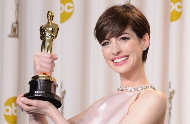 Anne Hathaway with a short haircut