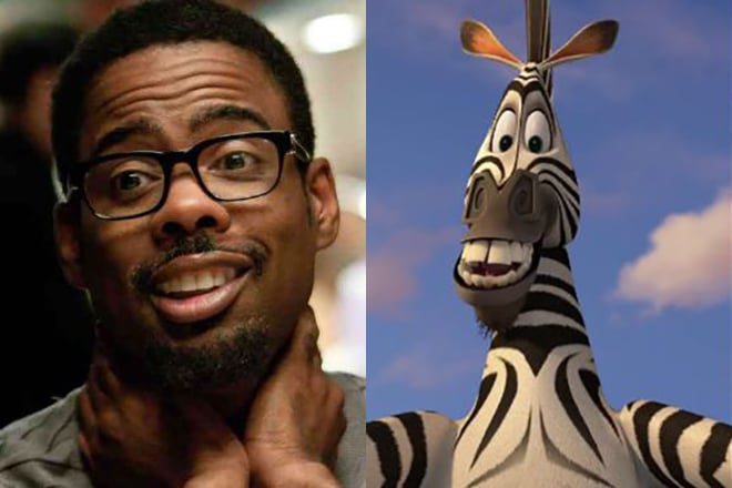 Chris Rock did voice work for zebra Marty from Madagascar