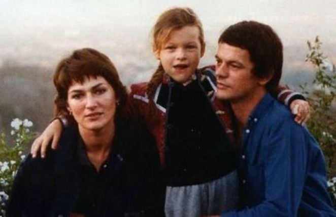 Milla Jovovich with her parents