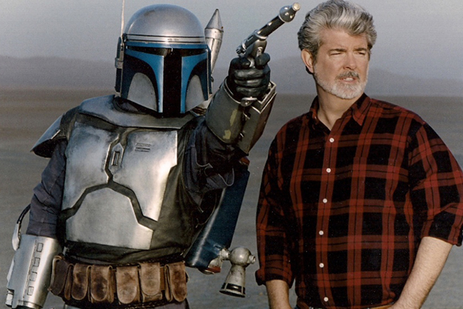 George Lucas at “Star Wars” saga movie set