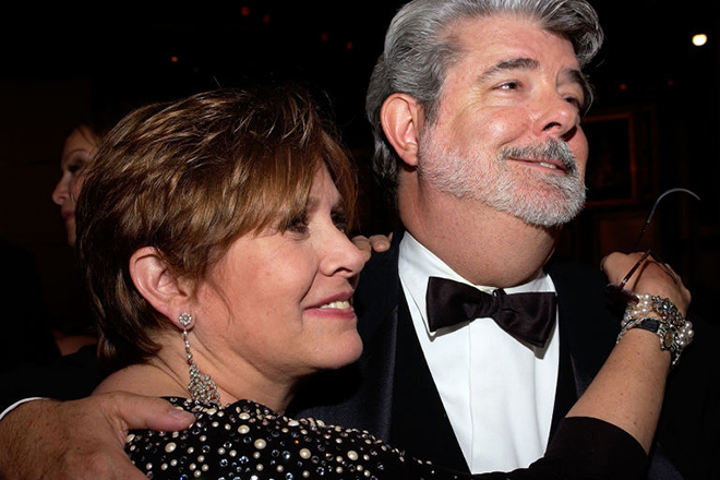 George Lucas and Carrie Fisher