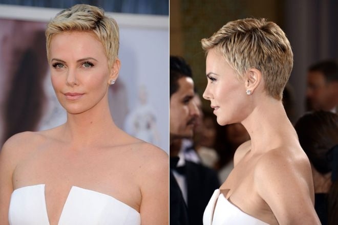 Charlize Theron with short hair