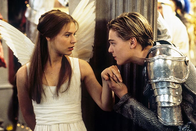 Leonardo DiCaprio and Claire Danes in the film "Romeo and Juliet"