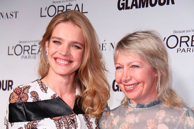 Natalia Vodianova with her mother