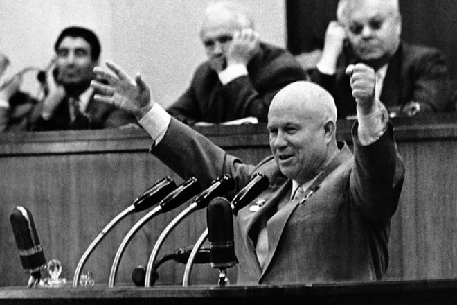 Nikita Khrushchev in the stands