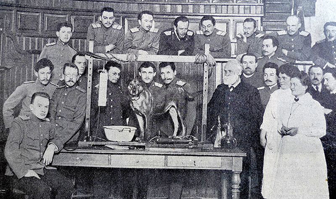 Ivan Pavlov at the Imperial Medical Military Academy, 1913