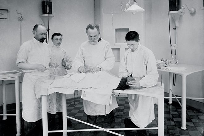 Ivan Pavlov during the surgery