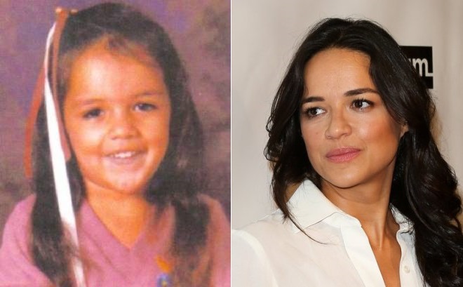 Michelle Rodriguez in her childhood and at present