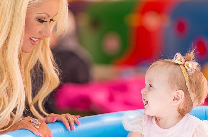 Christina Aguilera with her daughter