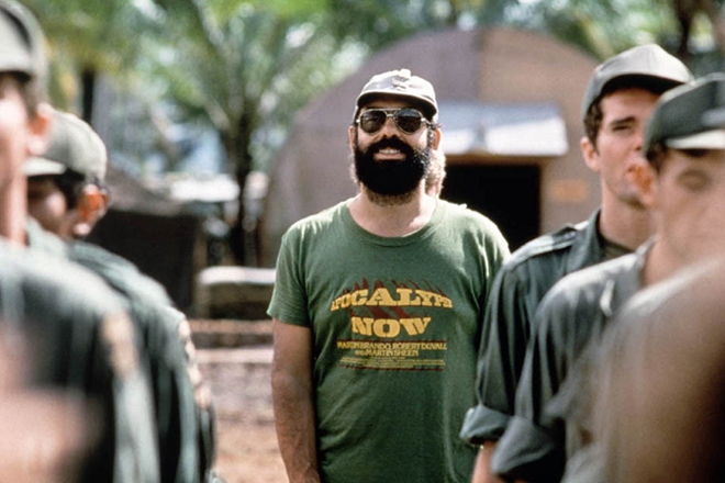 Francis Ford Coppola on the set of the movie Apocalypse Now