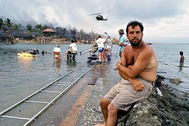 Francis Ford Coppola on the set of the movie Apocalypse Now