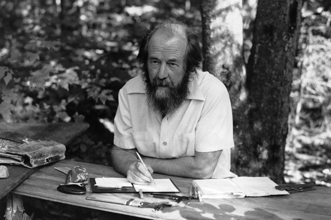 The writer Aleksandr Isayevich Solzhenitsyn