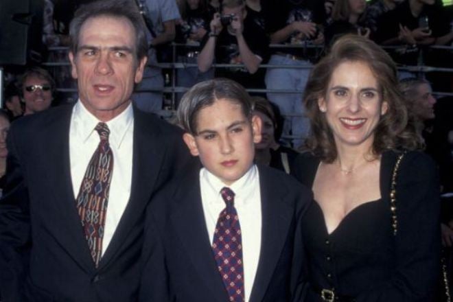 Tommy Lee Jones and Kimberlea Cloughley with their son