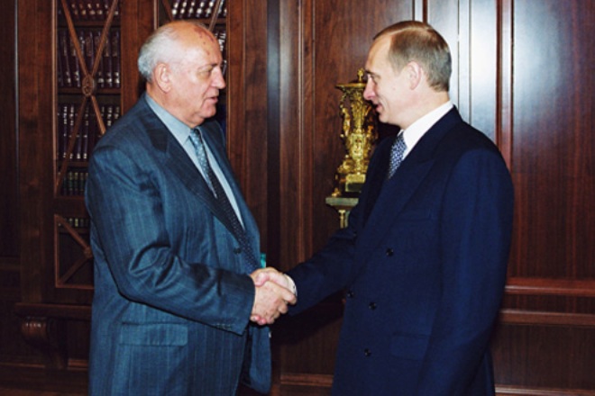 Mikhail Gorbachev and Vladimir Putin