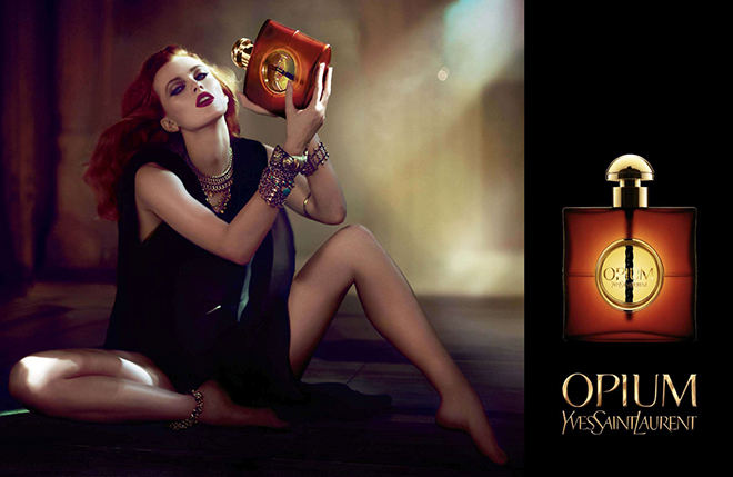 The ad for the “Opium” by Yves Saint Laurent perfume