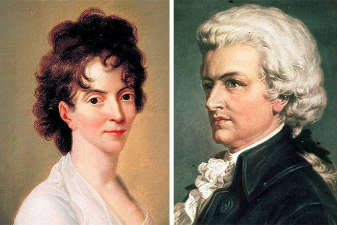 Wolfgang Mozart and his wife