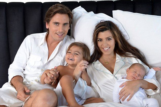 Kourtney Kardashian and Scott Disick with their children
