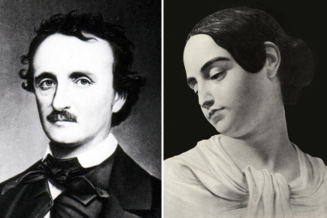 Edgard Poe and his wife Virginia