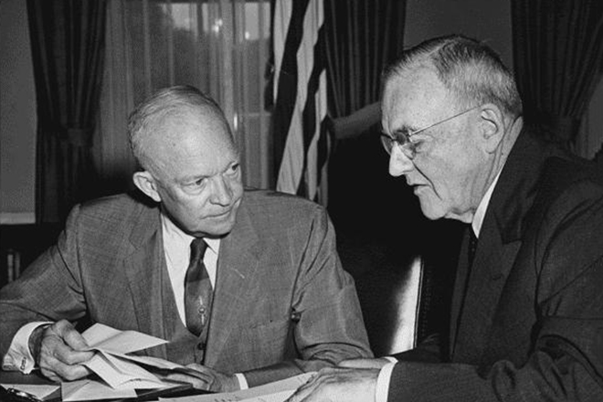 Dwight Eisenhower and John Foster Dulles