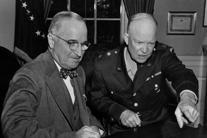 Dwight Eisenhower and Harry Truman