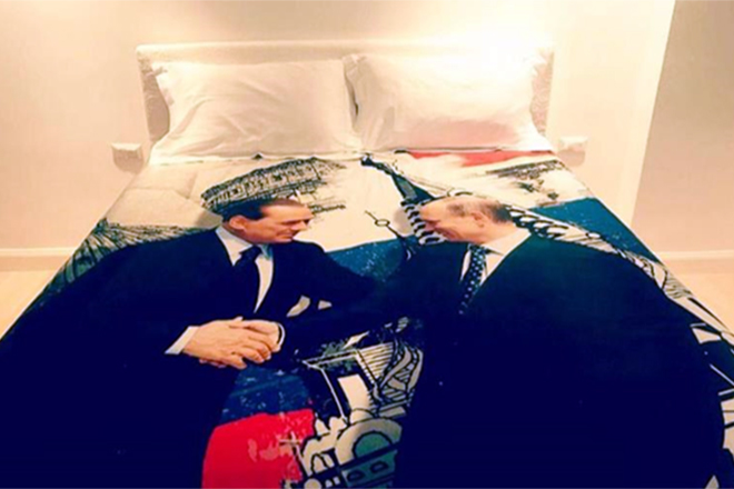 Bedclothes “Silvio Berlusconi and Vladimir Putin”