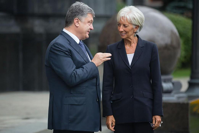 Christine Lagarde and Petro Poroshenko