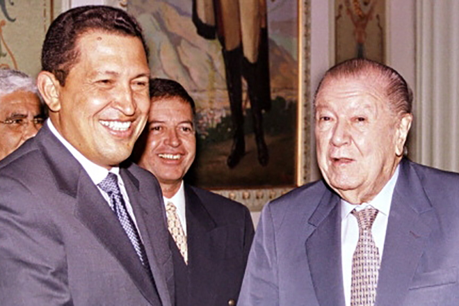 Hugo Chavez and Rafael Caldera